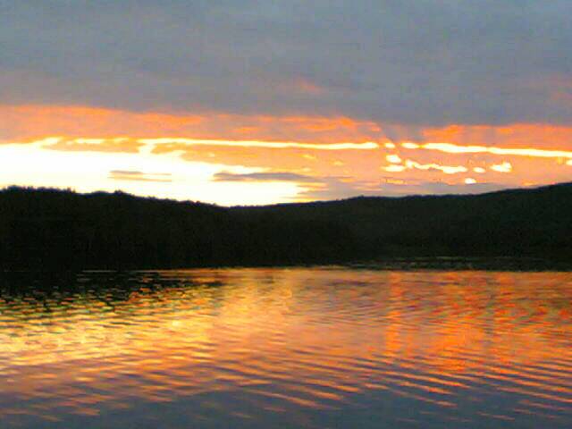 Sunset on lake